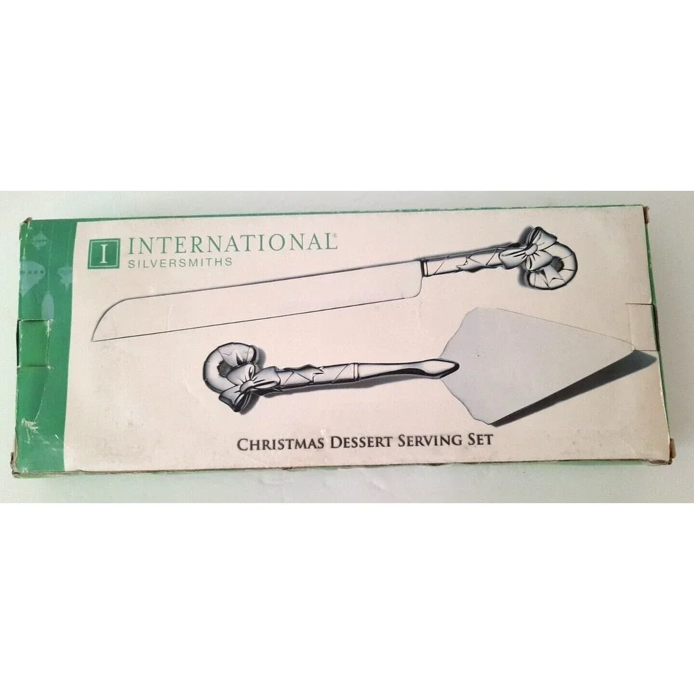 International Silversmith Co. Christmas 2 pc.‎ Dessert Serving Set Original box